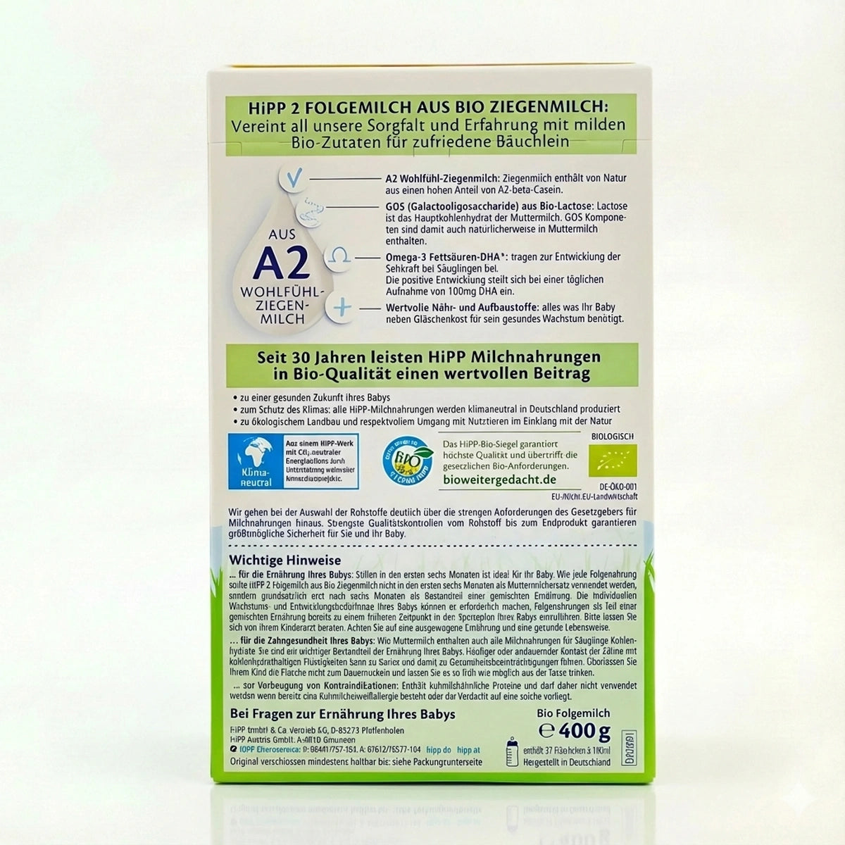 HiPP Bio Goat Stage 2 Formula Preparation Instruction | Organic Formula Hub