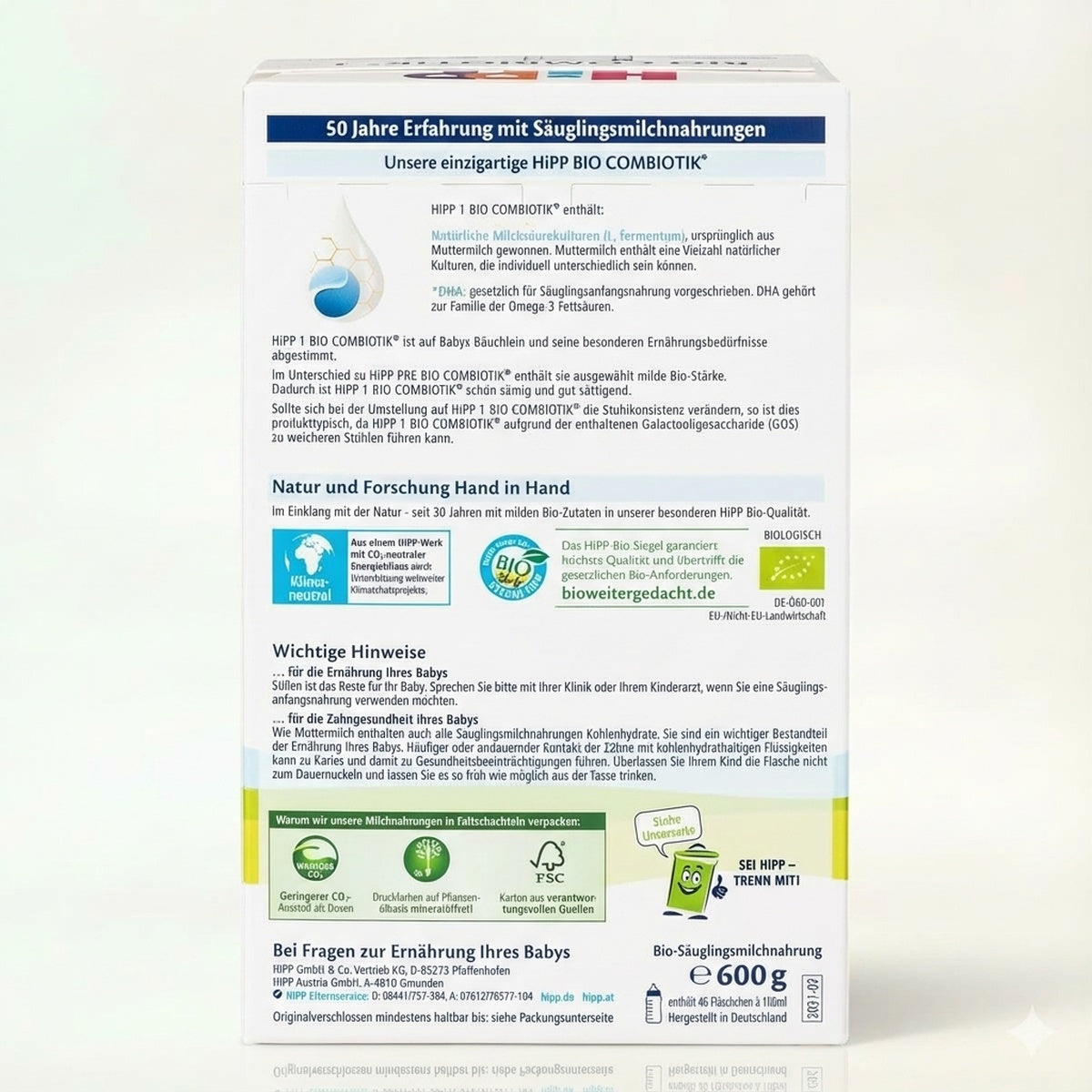 HiPP organic formula stage 1  preparation instructions | Organic Formula Hub