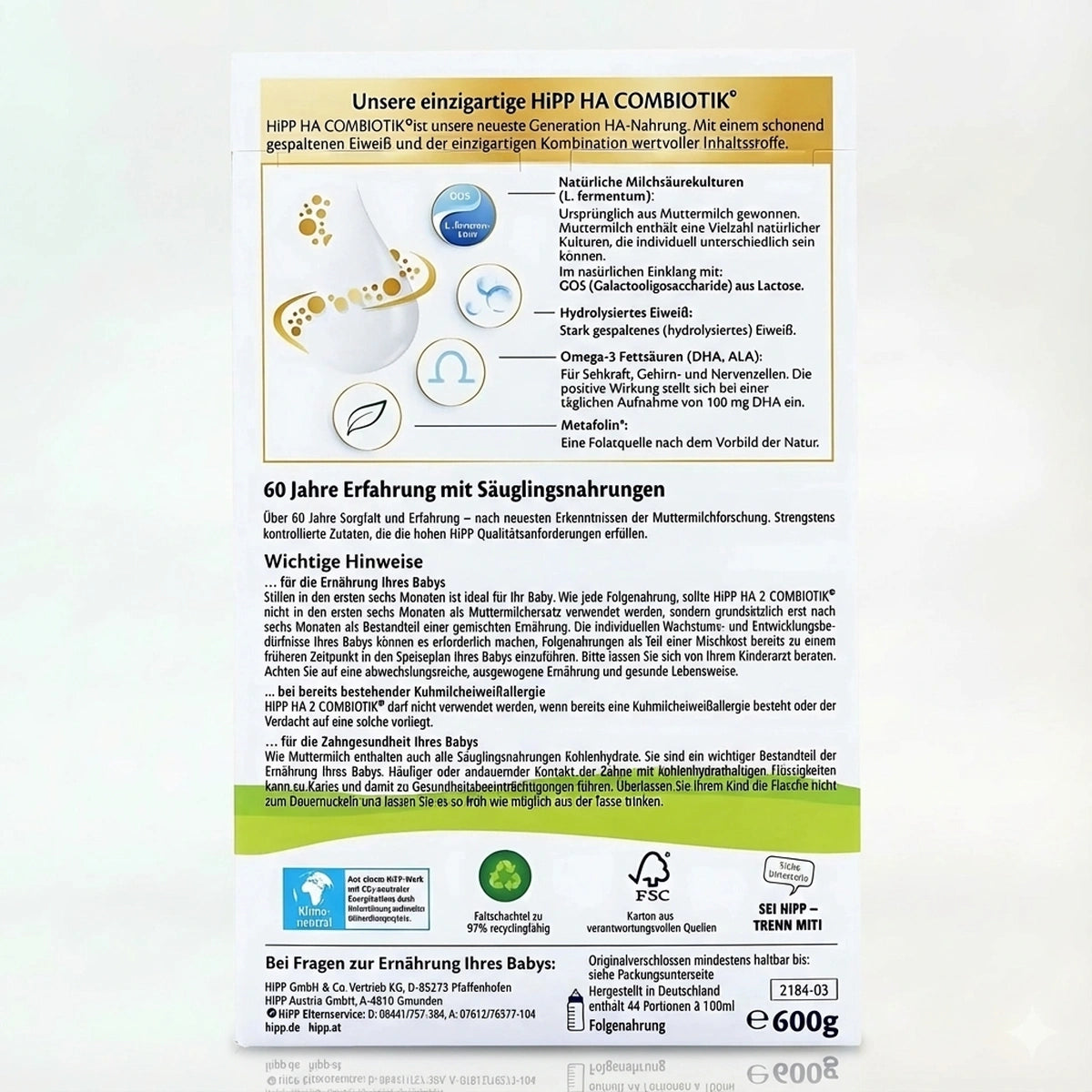 HiPP HA Combiotik Stage 2  Hub preparation instructions | Organic Formula