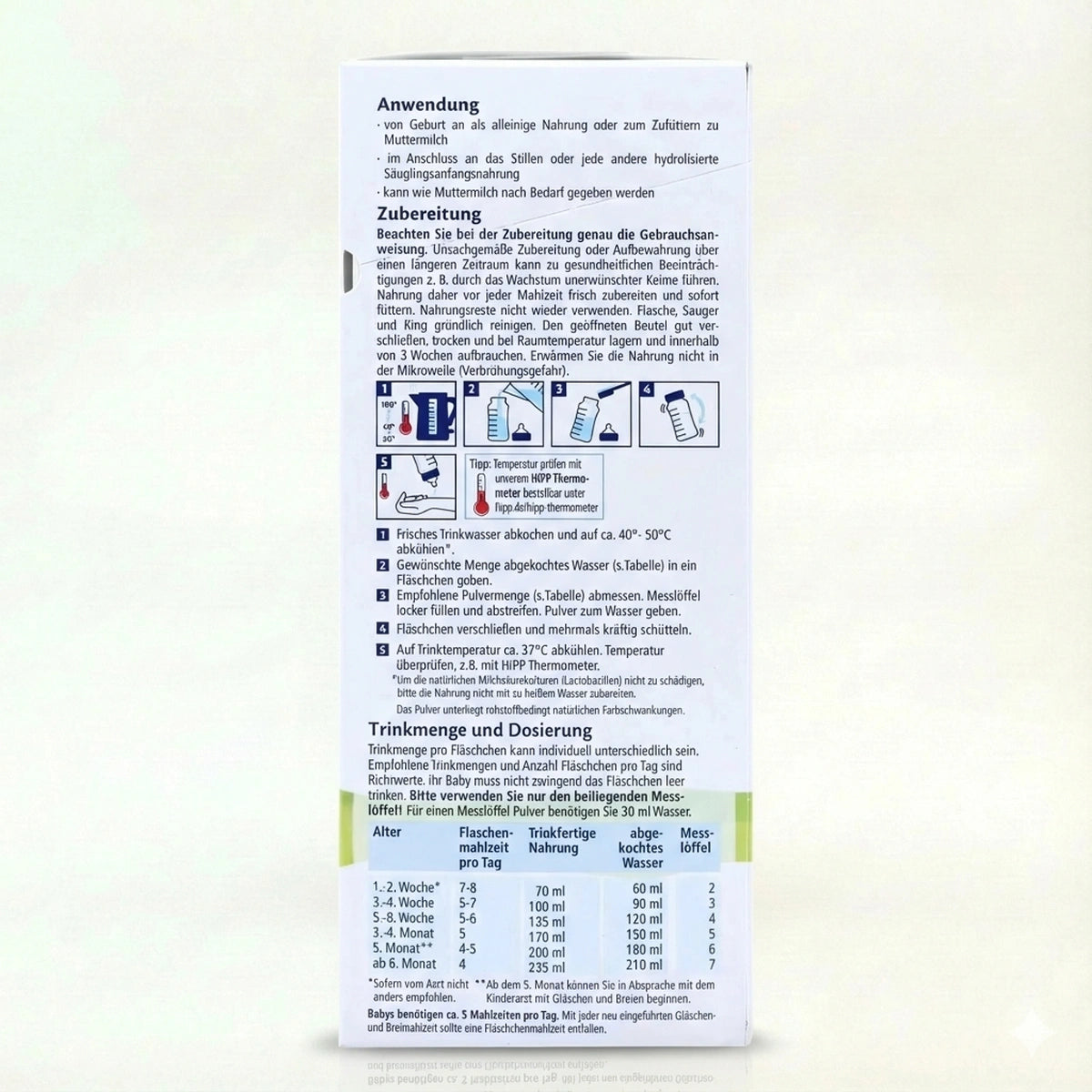 HiPP HA Combiotik PRE Baby Formula preparation instructions | Organic Formula Hub