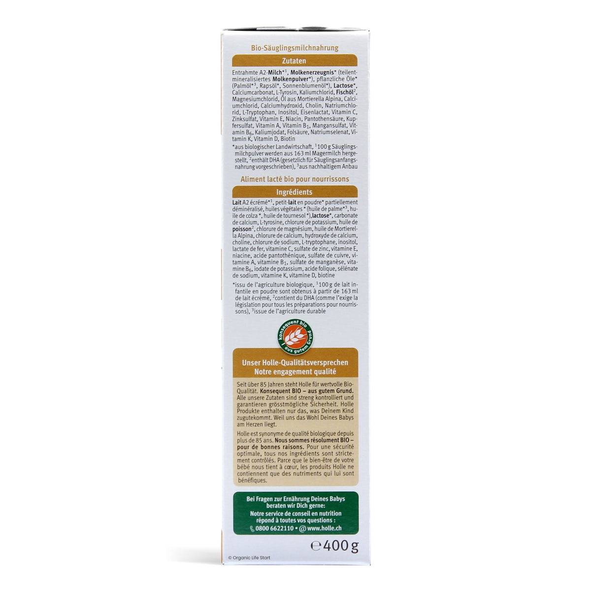 Holle Bio Organic A2 Stage 1 Baby Formula | Organic Formula Hub