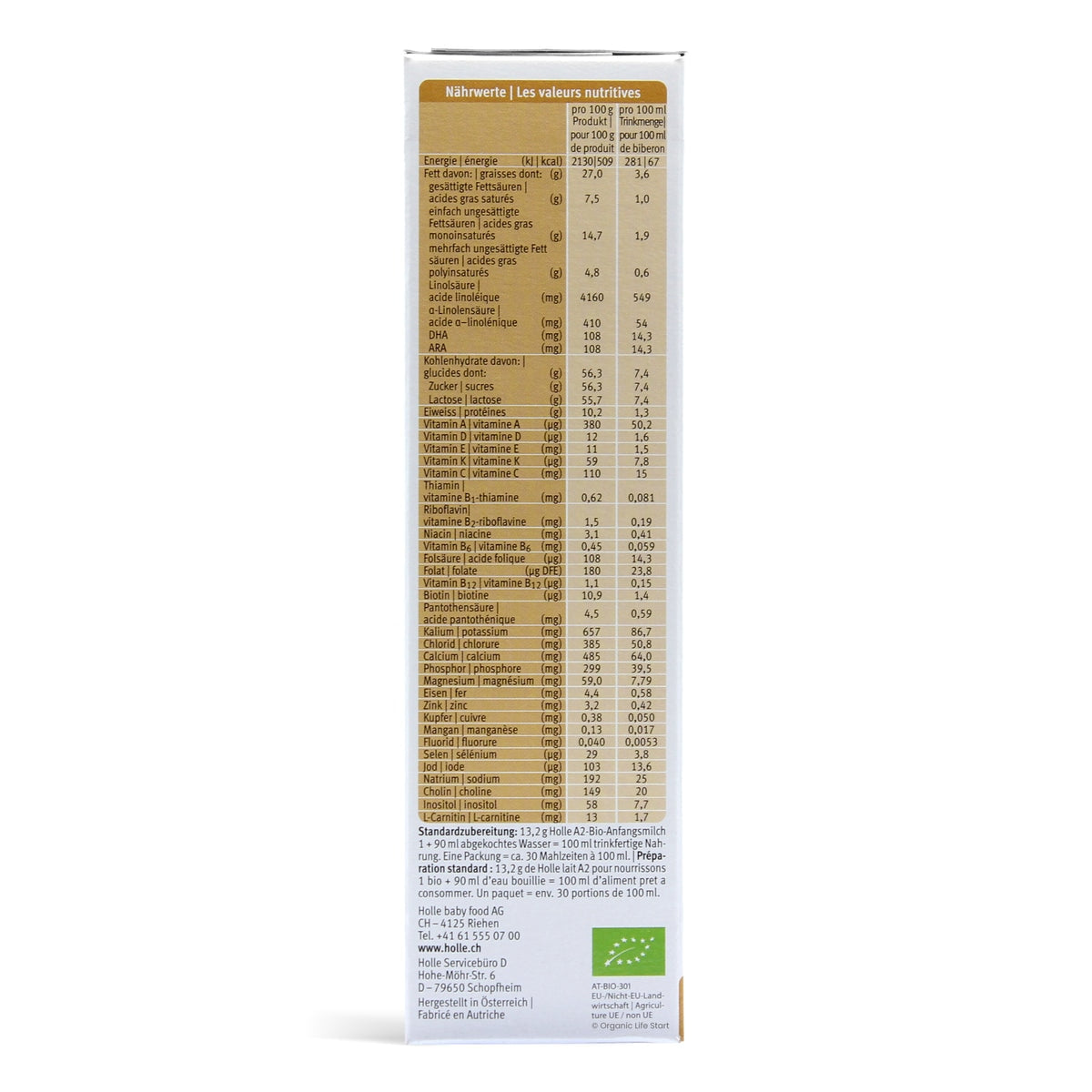 Holle Bio Organic A2 Stage 1 Baby Formula | Organic Formula Hub