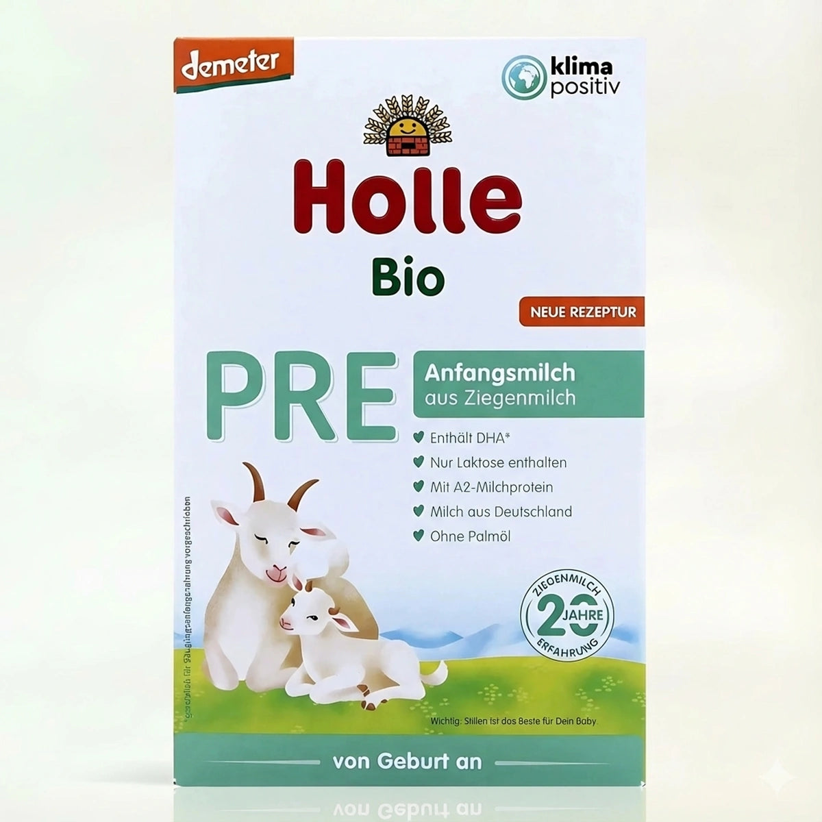 Holle Bio Organic Goat Baby Formula Stage PRE preparation instructions | Organic Formula Hub